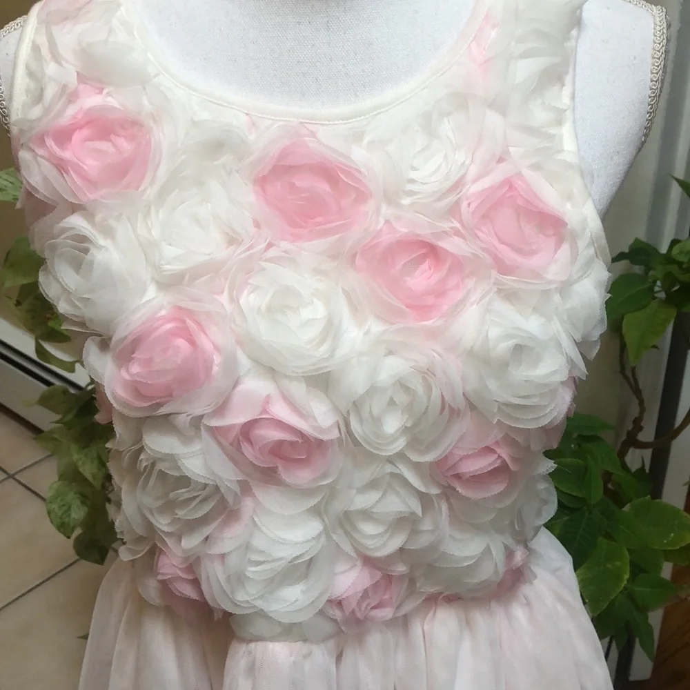 Children’s Place Rose Pink Floral Embellished Special Occasion Dress Sz 16 NWT